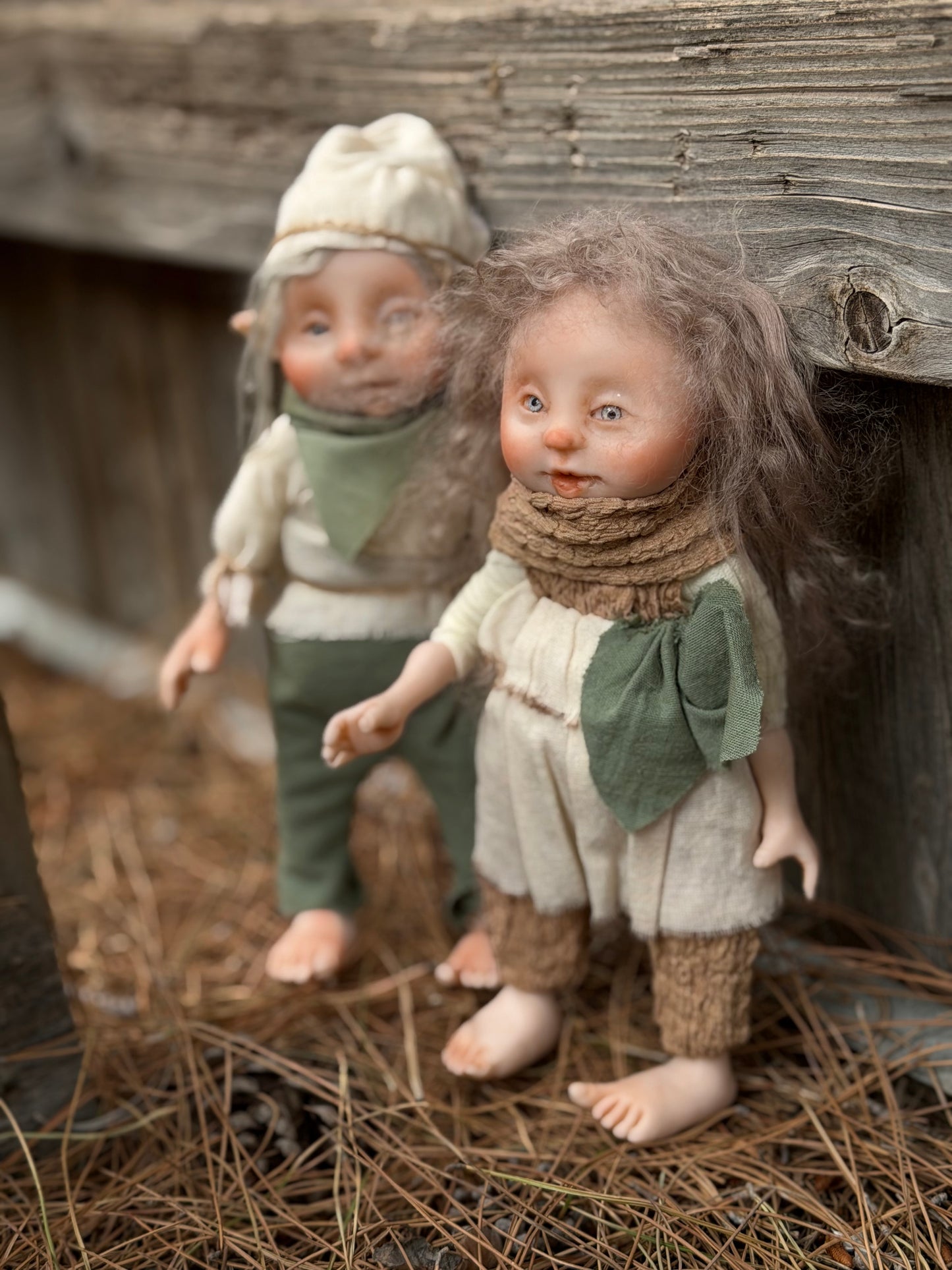 The Twin Forest Keepers, OOAK Handmade Elf Pair | One-of-a-Kind Forest Guardians