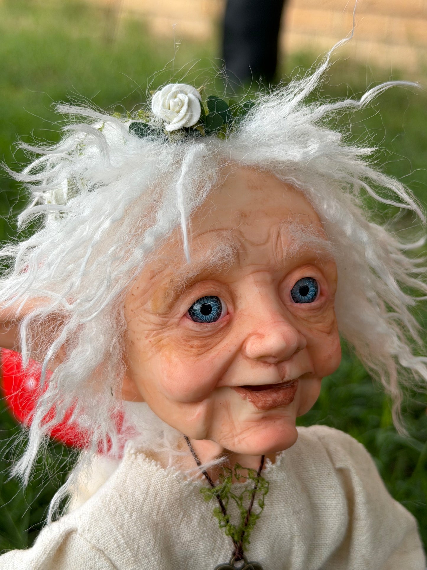 Gisela guardiana del bosque profundo, duende anciana de las flores y secretos del bosque