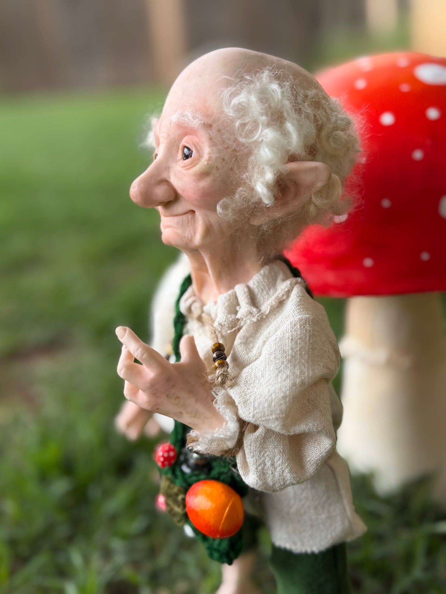 Baldur o Baldar, es el Anciano Sabio del Bosque, Figura de Colección en Porcelana Fría