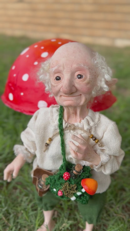 Baldur o Baldar, es el Anciano Sabio del Bosque, Figura de Colección en Porcelana Fría